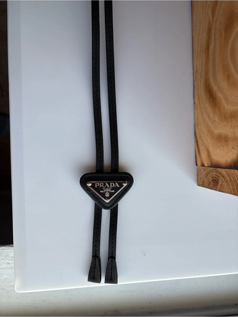 Prada Saffiano Leather Bolo Tie